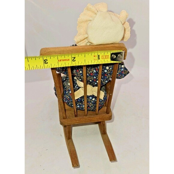 Vintage Ozark Dolls Corn AUNT DULCIE In Rocking Chair Walnut Head Folk Art - Picture 15 of 15